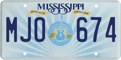 MS license plate MJO674
