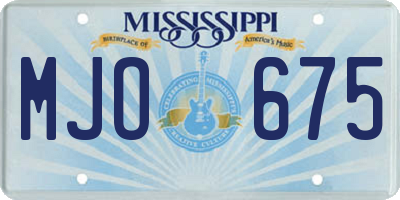 MS license plate MJO675