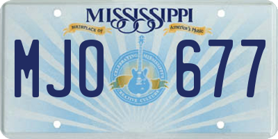MS license plate MJO677