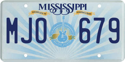 MS license plate MJO679