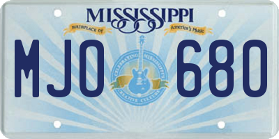 MS license plate MJO680