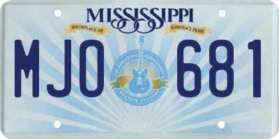 MS license plate MJO681
