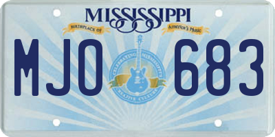 MS license plate MJO683