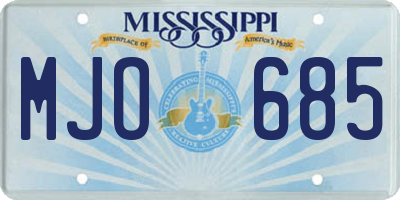 MS license plate MJO685
