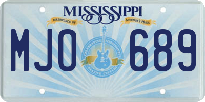 MS license plate MJO689