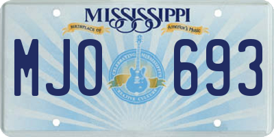 MS license plate MJO693