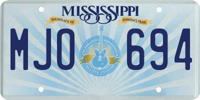 MS license plate MJO694