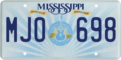 MS license plate MJO698