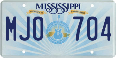 MS license plate MJO704
