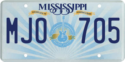 MS license plate MJO705