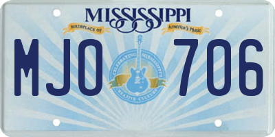 MS license plate MJO706