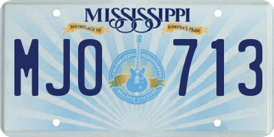 MS license plate MJO713