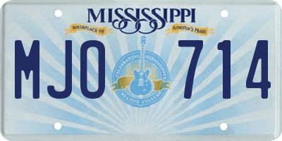 MS license plate MJO714