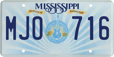 MS license plate MJO716