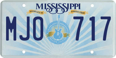 MS license plate MJO717