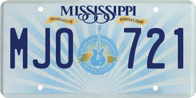 MS license plate MJO721