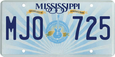 MS license plate MJO725