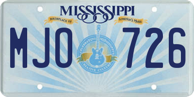 MS license plate MJO726
