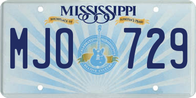MS license plate MJO729