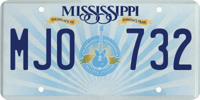 MS license plate MJO732