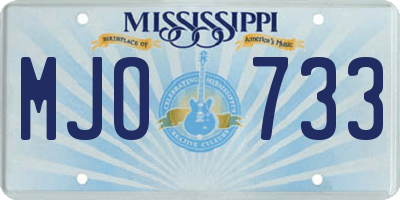 MS license plate MJO733