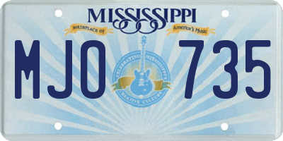 MS license plate MJO735