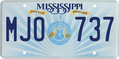 MS license plate MJO737