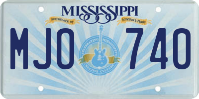 MS license plate MJO740