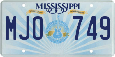 MS license plate MJO749