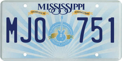 MS license plate MJO751