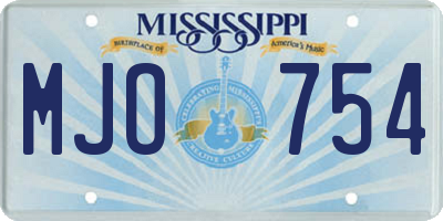 MS license plate MJO754