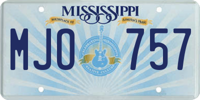 MS license plate MJO757