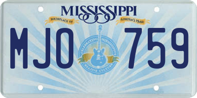 MS license plate MJO759