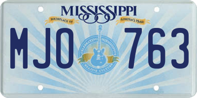 MS license plate MJO763