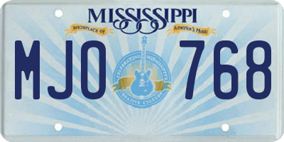 MS license plate MJO768