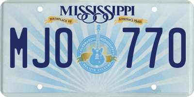 MS license plate MJO770