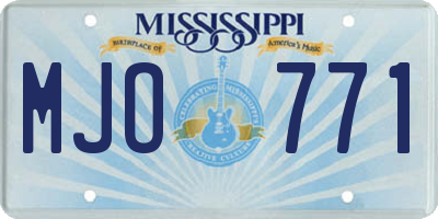 MS license plate MJO771