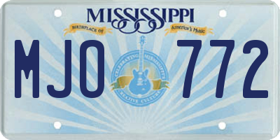 MS license plate MJO772