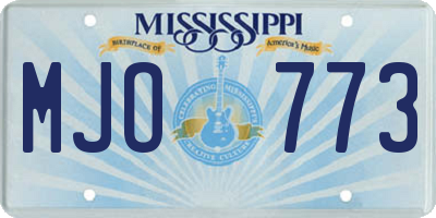 MS license plate MJO773