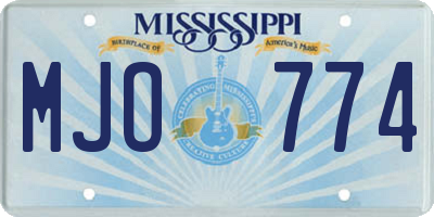 MS license plate MJO774