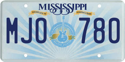 MS license plate MJO780