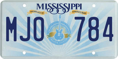 MS license plate MJO784