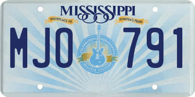MS license plate MJO791