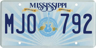 MS license plate MJO792