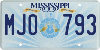 MS license plate MJO793