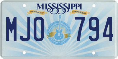 MS license plate MJO794