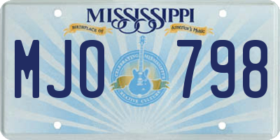 MS license plate MJO798