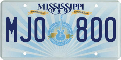 MS license plate MJO800