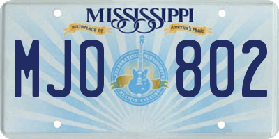 MS license plate MJO802