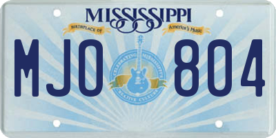 MS license plate MJO804